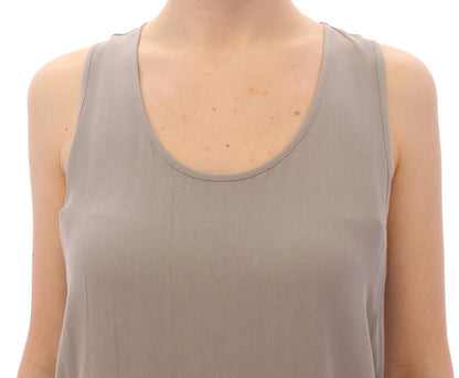 Comeforbreakfast Elegant Gray Viscose Top – Timeless Style Comeforbreakfast