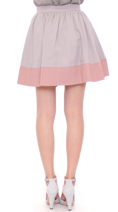 Comeforbreakfast Sleek Pleated Mini Skirt in Pink and Gray Comeforbreakfast