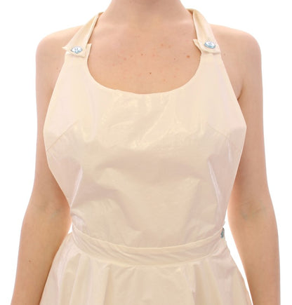 Licia Florio Elegant White Tea Halterneck Dress Licia Florio