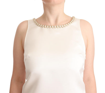 Elisabetta Franchi Elegant Sleeveless Mini Dress with Embellished Neckline Elisabetta Franchi