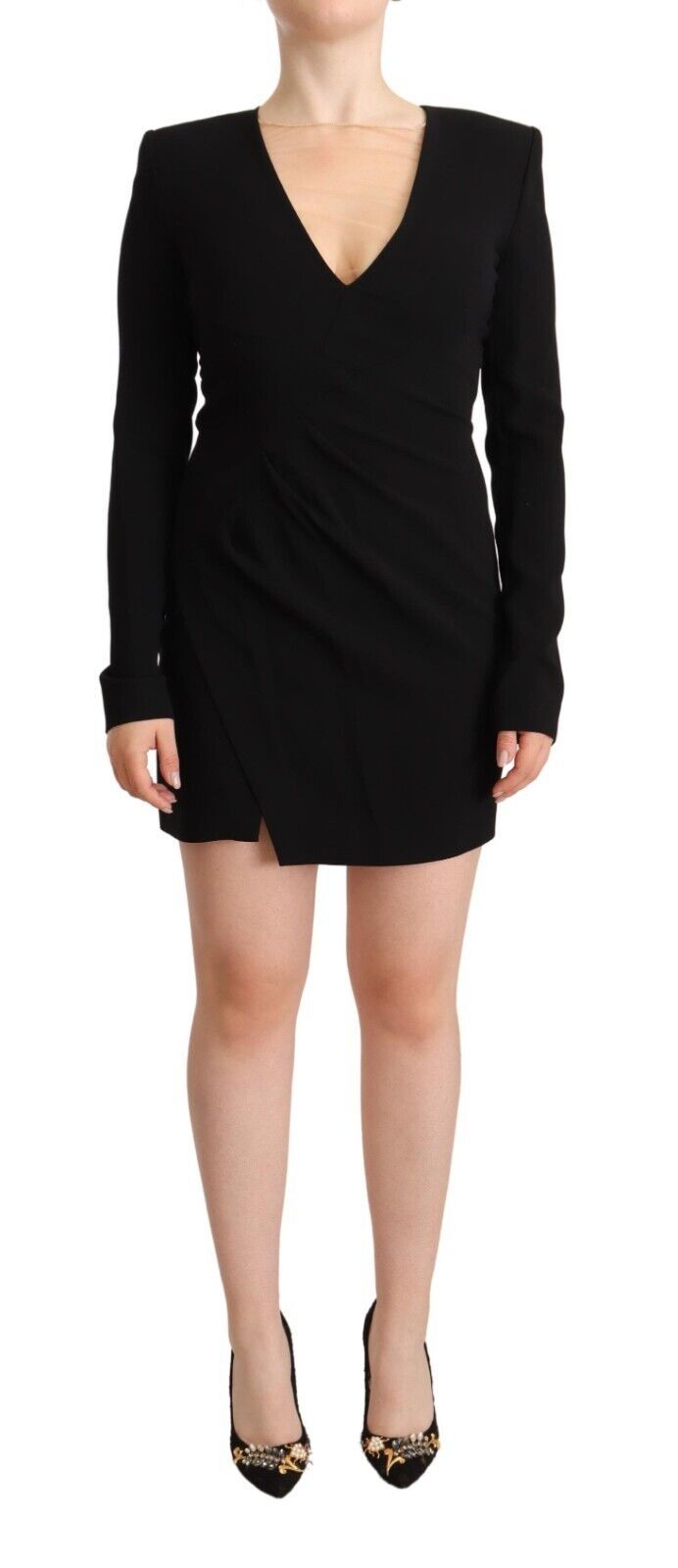 Dsquared² Elegant Black V-Neck Mini Dress Dsquared²