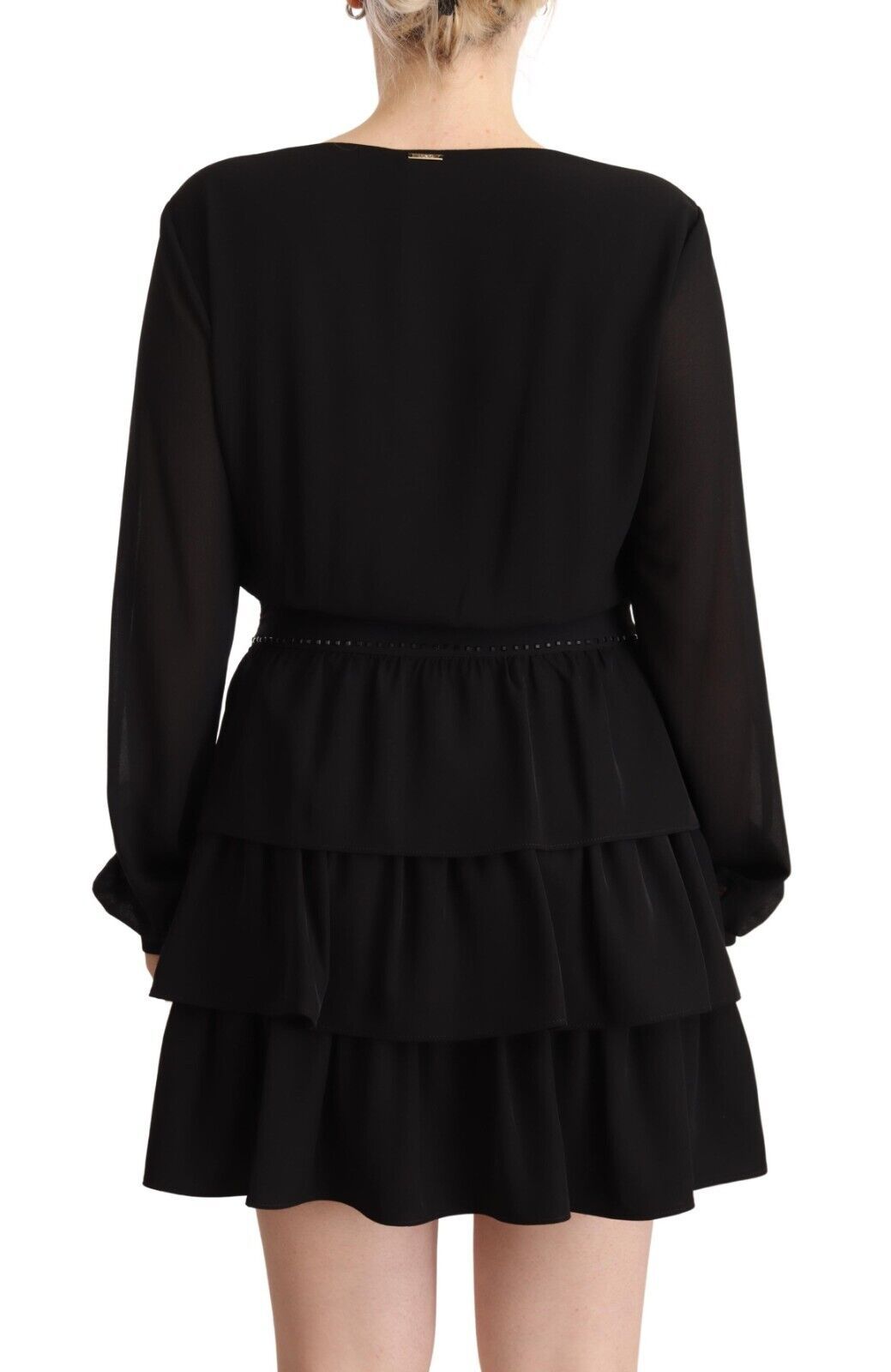 Liu Jo Elegant Black A-Line Mini Dress with Long Sleeves Liu Jo