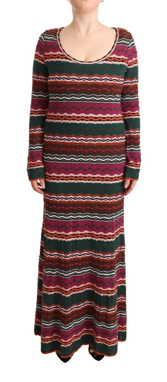 Missoni Multicolor Striped Long Sleeve Sheath Dress Missoni