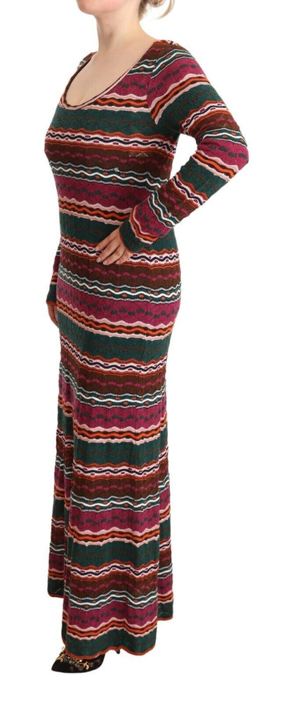 Missoni Multicolor Striped Long Sleeve Sheath Dress Missoni