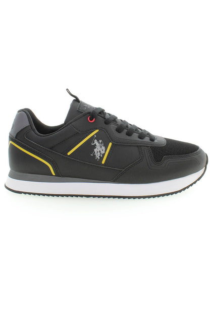 U.S. POLO ASSN. Sleek Black Lace-Up Sneakers with Logo Detail U.S. POLO ASSN.