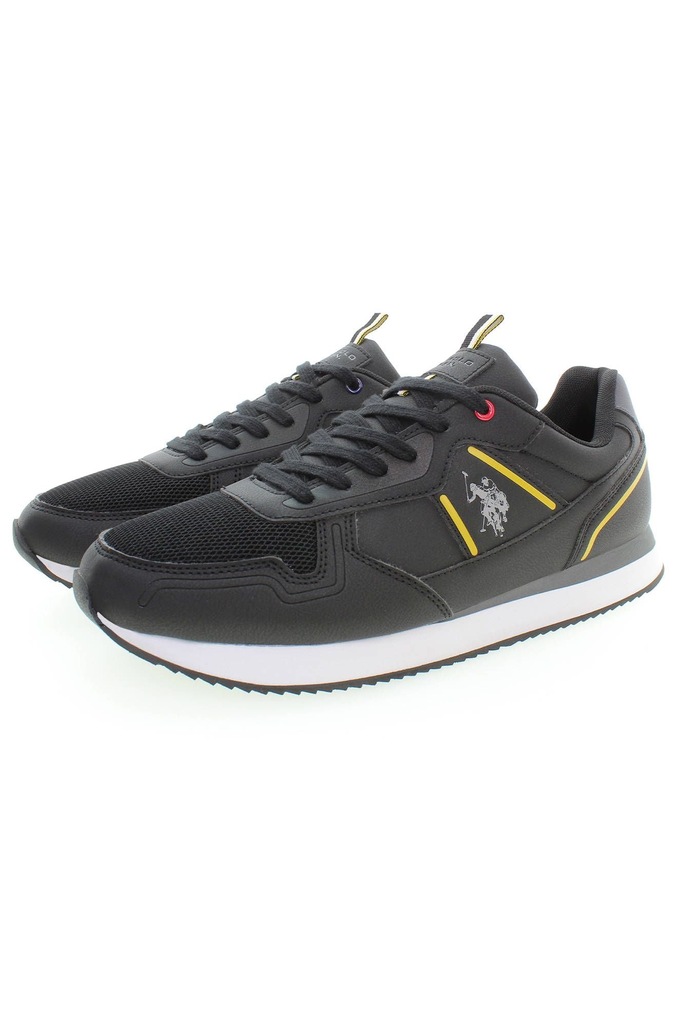 U.S. POLO ASSN. Sleek Black Lace-Up Sneakers with Logo Detail U.S. POLO ASSN.