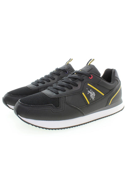 U.S. POLO ASSN. Sleek Black Lace-Up Sneakers with Logo Detail U.S. POLO ASSN.