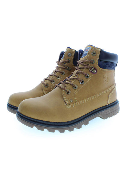 U.S. POLO ASSN. Beige High-Top Boots with Logo Detailing U.S. POLO ASSN.