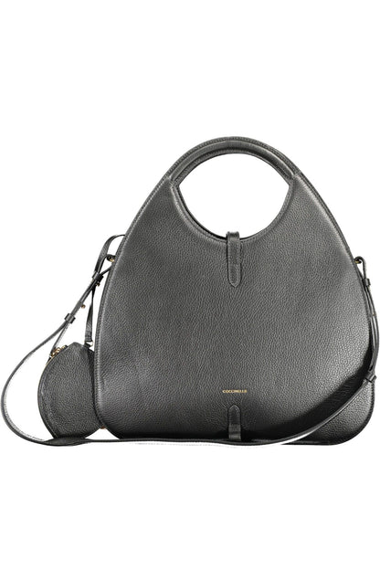 Coccinelle Elegant Black Leather Handbag with Removable Strap Coccinelle