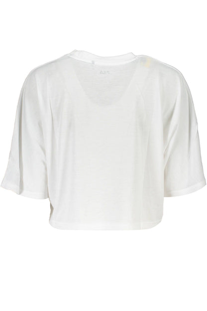 Fila Elegant White Logo Tee with Wide Neckline Fila