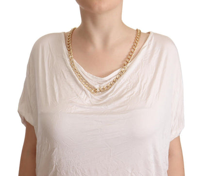 Guess By Marciano Elegant White Gold Chain T-Shirt Top Guess By Marciano