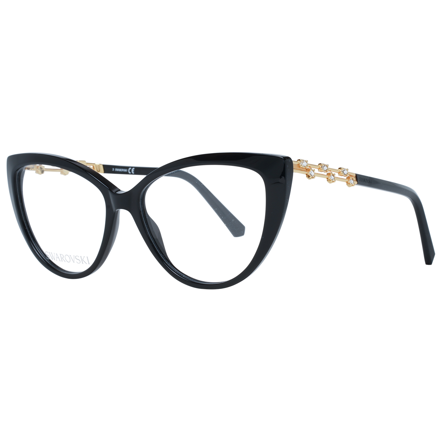 Swarovski Elegant Black Cat Eye Designer Eyeglasses Swarovski