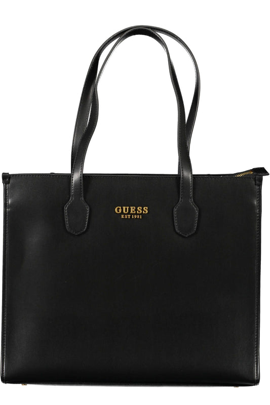 Guess Jeans Chic Black Polyurethane Shoulder Bag Guess Jeans