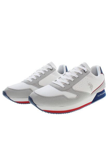 U.S. POLO ASSN. Elegant White Lace-Up Sports Sneakers U.S. POLO ASSN.