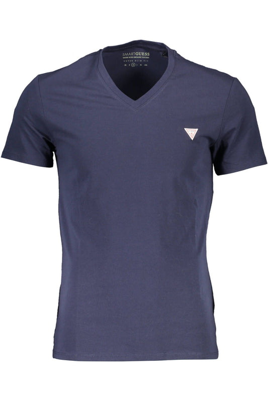 Guess Jeans Sleek V-Neck Slim Fit Blue Tee Guess Jeans