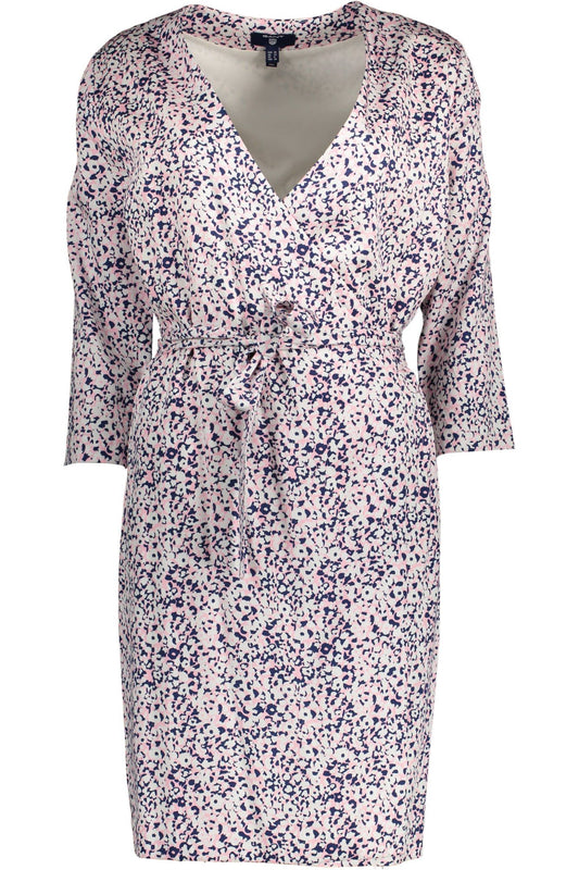 Gant Elegant Long Sleeve Wrap Dress in Pink Gant