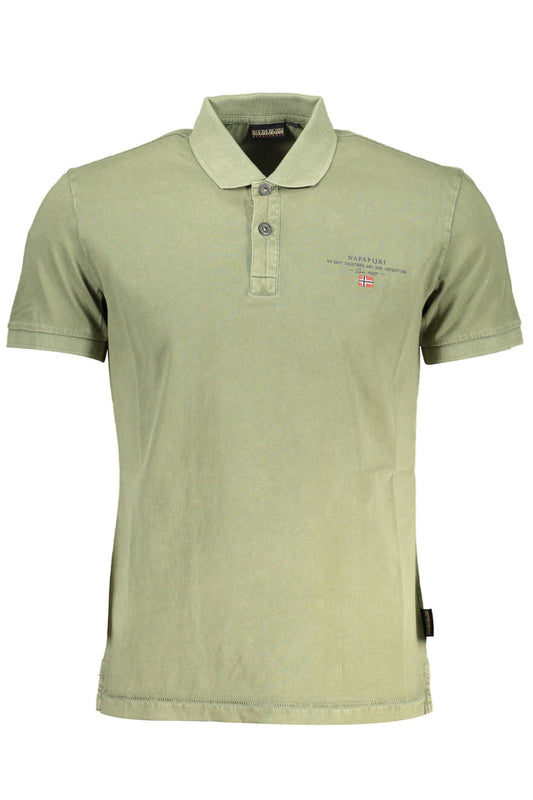 Napapijri Green Cotton Classic Polo with Logo Embroidery Napapijri