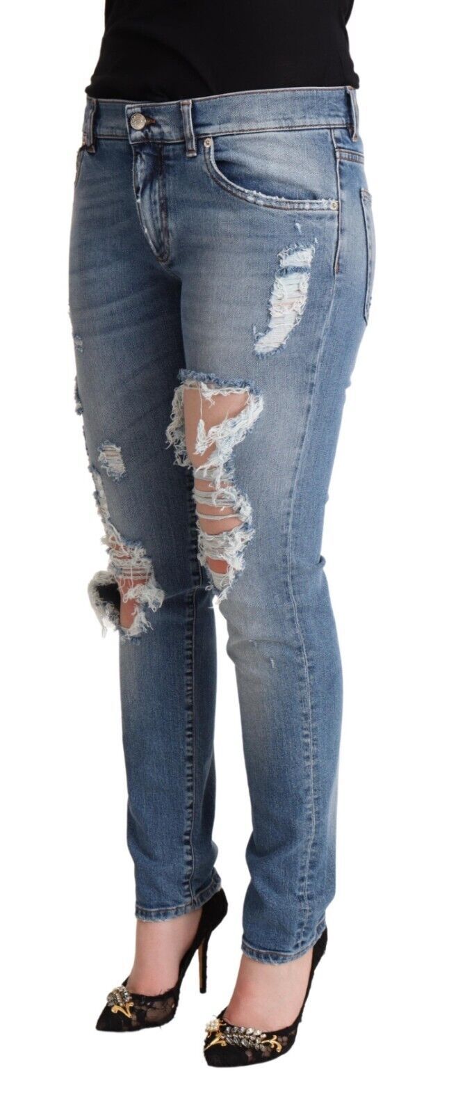 Dolce & Gabbana Chic Distressed Denim Skinny Jeans Dolce & Gabbana