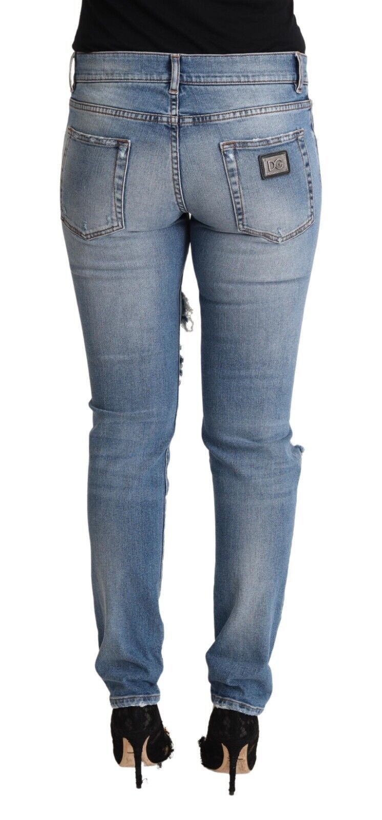 Dolce & Gabbana Chic Distressed Denim Skinny Jeans Dolce & Gabbana