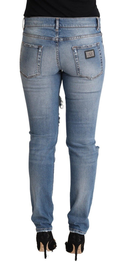 Dolce & Gabbana Chic Distressed Denim Skinny Jeans Dolce & Gabbana