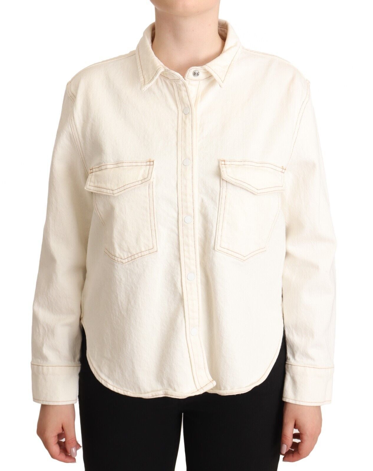 Levi's Elegant White Long Sleeve Collared Polo Top Levi's