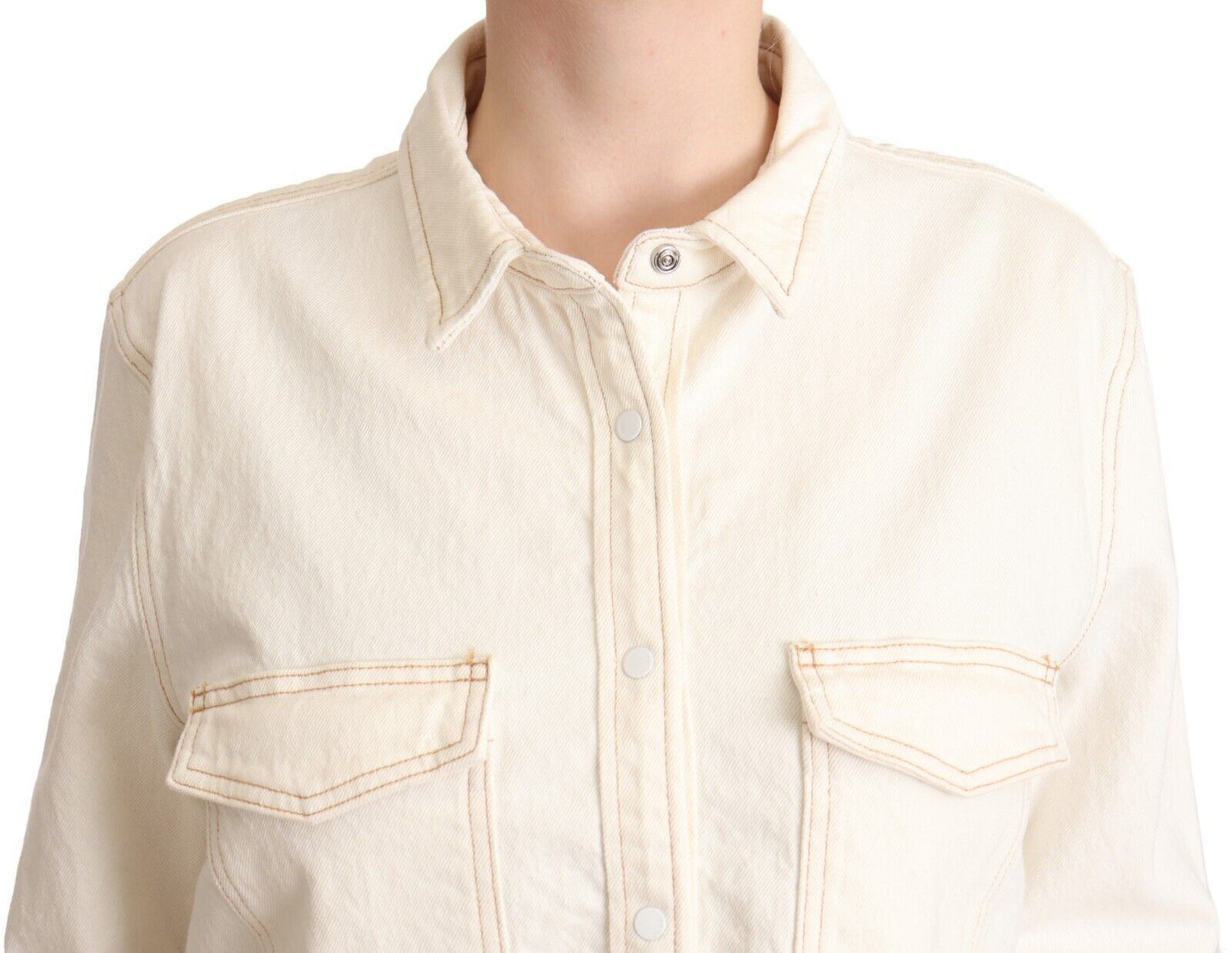 Levi's Elegant White Long Sleeve Collared Polo Top Levi's