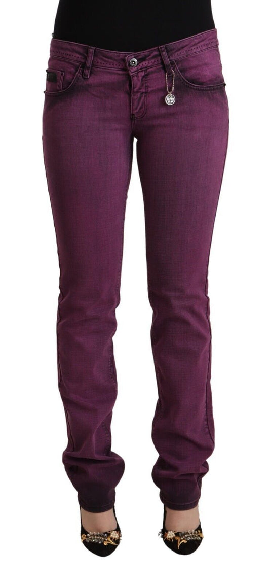 Costume National Elegant Purple Slim Fit Denim Jeans Costume National