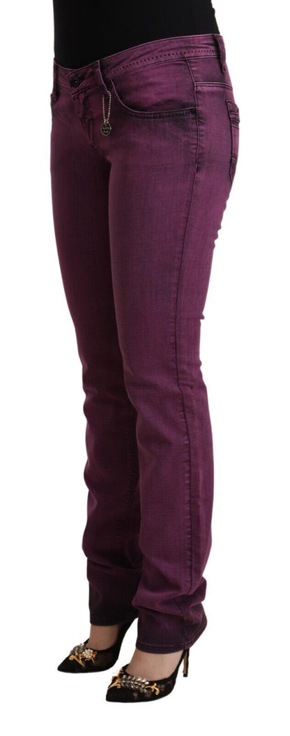 Costume National Elegant Purple Slim Fit Denim Jeans Costume National