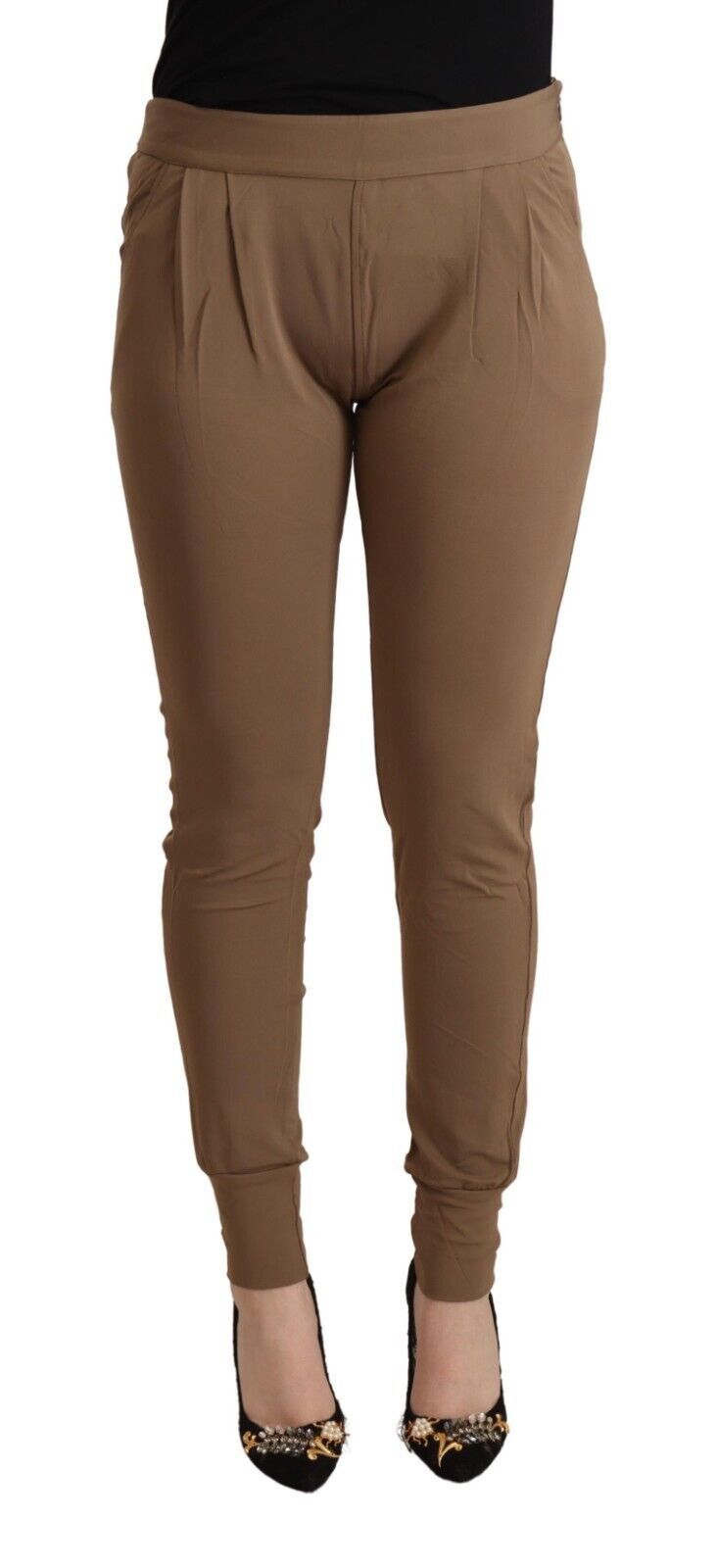 Scervino Street Chic Brown Mid Waist Tapered Pants