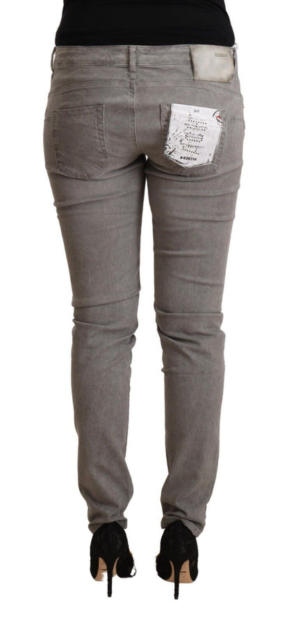 Acht Sleek Gray Skinny Low Waist Jeans Acht