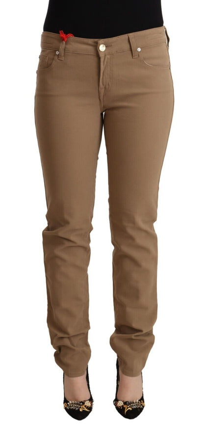 Jacob Cohen Elegant Brown Mid Waist Skinny Pants Jacob Cohen