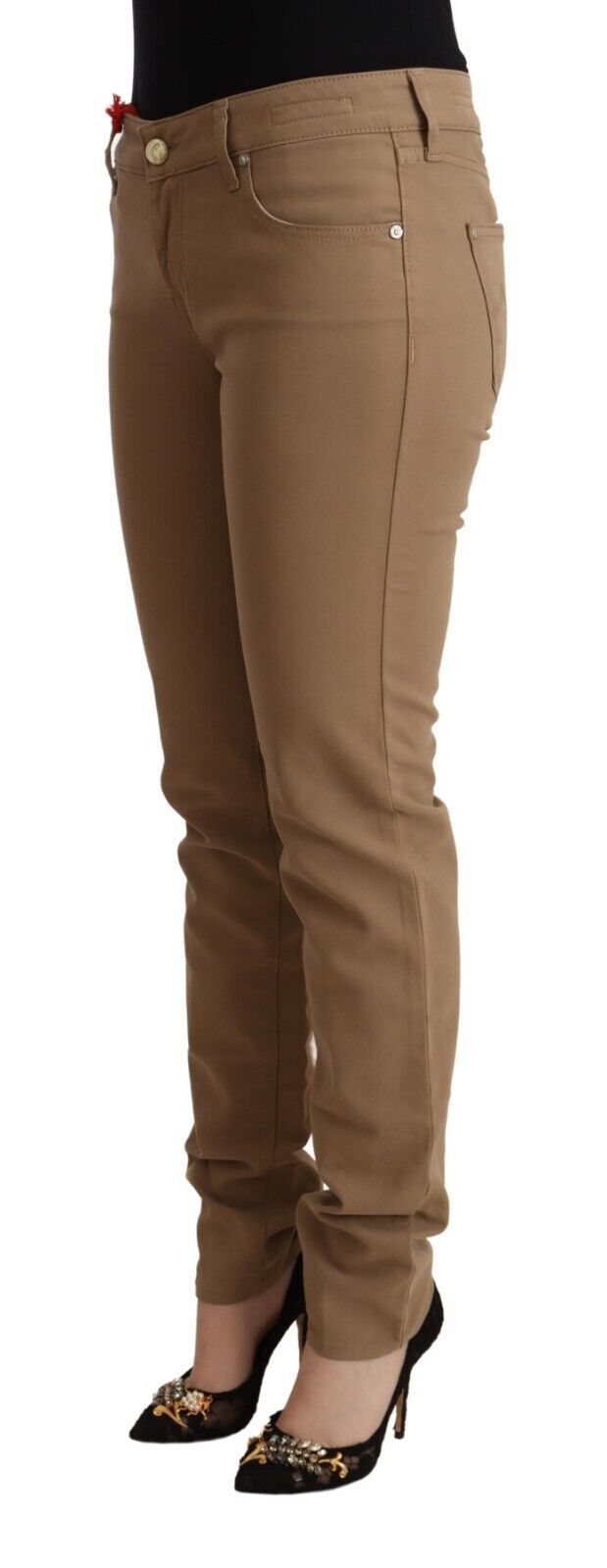 Jacob Cohen Elegant Brown Mid Waist Skinny Pants Jacob Cohen