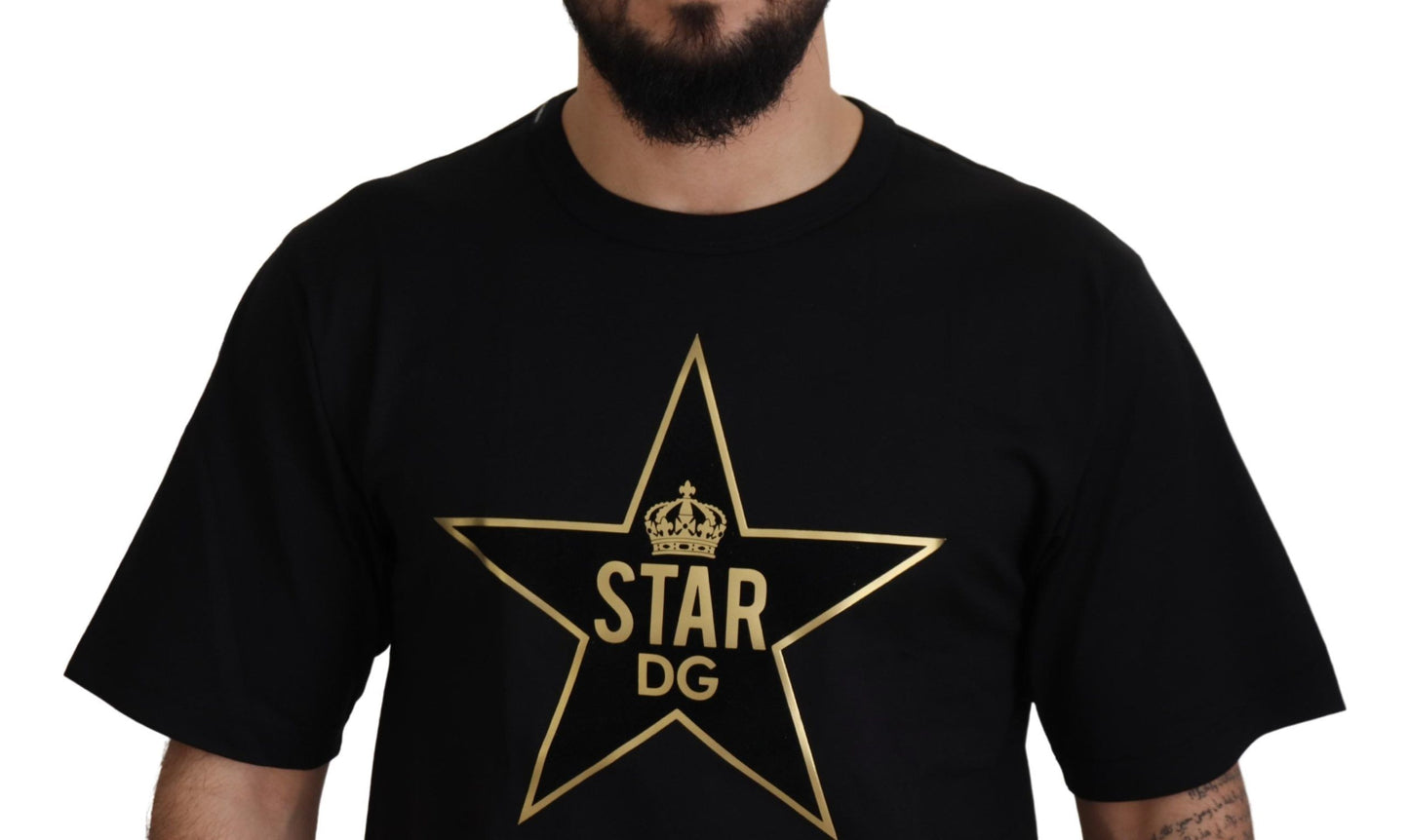 Dolce & Gabbana Gold Star DG Emblem Crewneck Tee Dolce & Gabbana