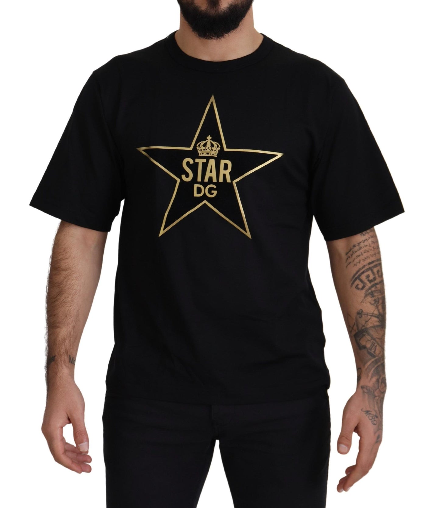 Dolce & Gabbana Gold Star DG Emblem Crewneck Tee Dolce & Gabbana