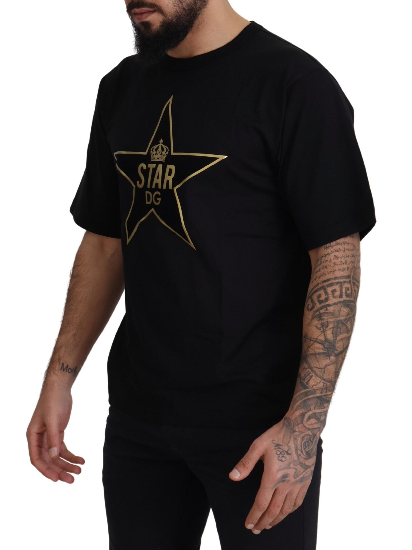 Dolce & Gabbana Gold Star DG Emblem Crewneck Tee Dolce & Gabbana