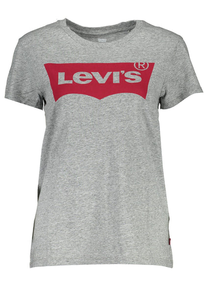 Levi's Chic Gray Printed Logo Cotton Tee for Women Levi's