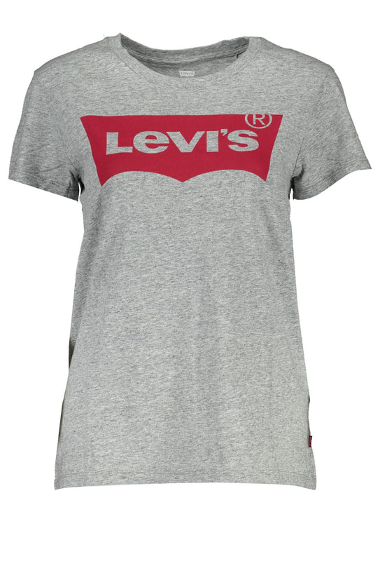 Levi's Chic Gray Printed Logo Cotton Tee for Women Levi's