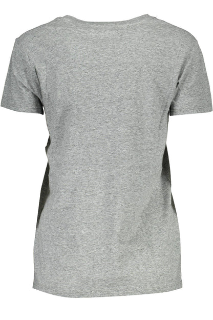 Levi's Chic Gray Printed Logo Cotton Tee for Women Levi's