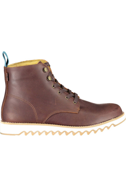 Levi's Elevated Brown Ankle Lace-Up Boots with Contrasting Sole Levi's