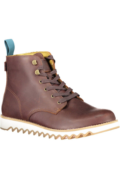 Levi's Elevated Brown Ankle Lace-Up Boots with Contrasting Sole Levi's