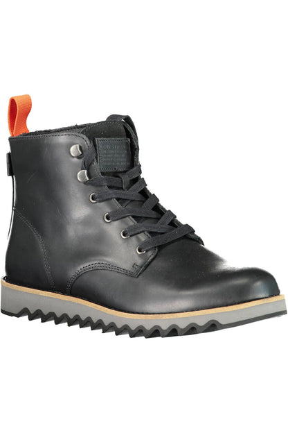 Levi's Elevated Black Ankle Boots with Contrasting Sole Levi's