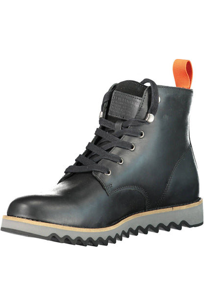 Levi's Elevated Black Ankle Boots with Contrasting Sole Levi's