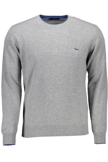 Harmont & Blaine Elegant Gray Sweater with Contrasting Accents Harmont & Blaine