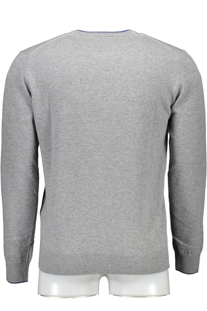 Harmont & Blaine Elegant Gray Sweater with Contrasting Accents Harmont & Blaine