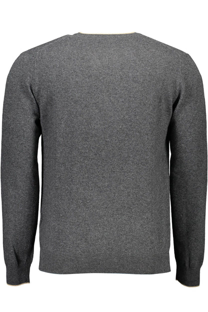 Harmont & Blaine Elegant V-Neck Sweater with Contrast Details Harmont & Blaine