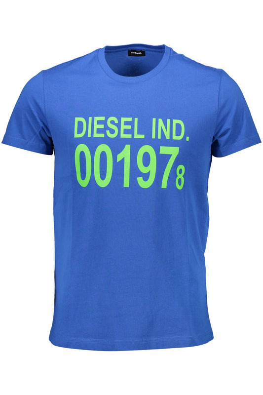 Diesel Elevated Blue Crew Neck Cotton Tee Diesel