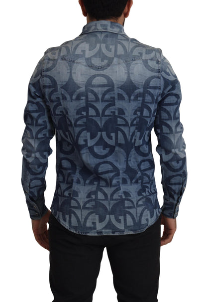 Dolce & Gabbana Elegant Slim Fit Casual Blue Men's Shirt Dolce & Gabbana