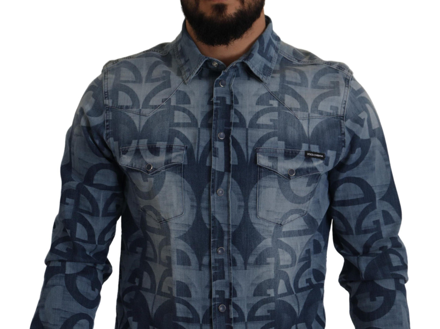 Dolce & Gabbana Elegant Slim Fit Casual Blue Men's Shirt Dolce & Gabbana