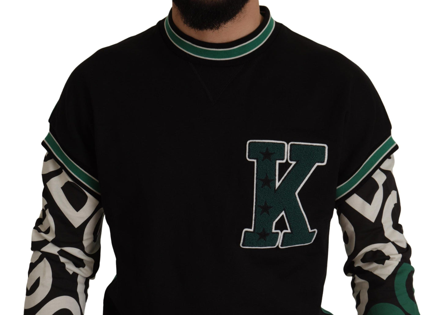 Dolce & Gabbana Regal Crewneck Pullover Sweater - Black & Green Dolce & Gabbana