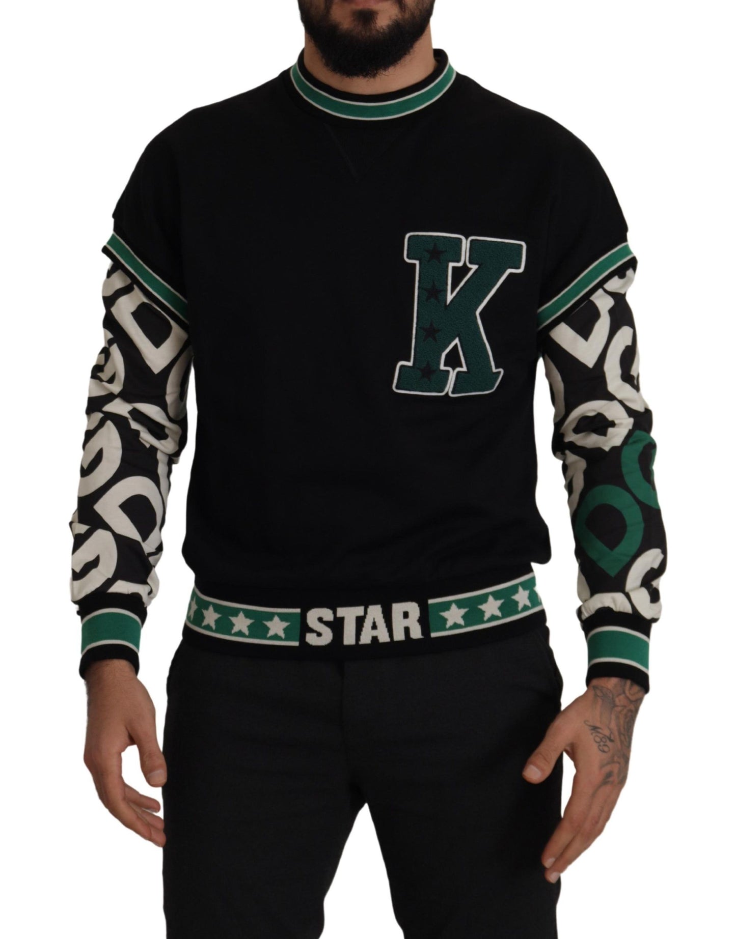 Dolce & Gabbana Regal Crewneck Pullover Sweater - Black & Green Dolce & Gabbana